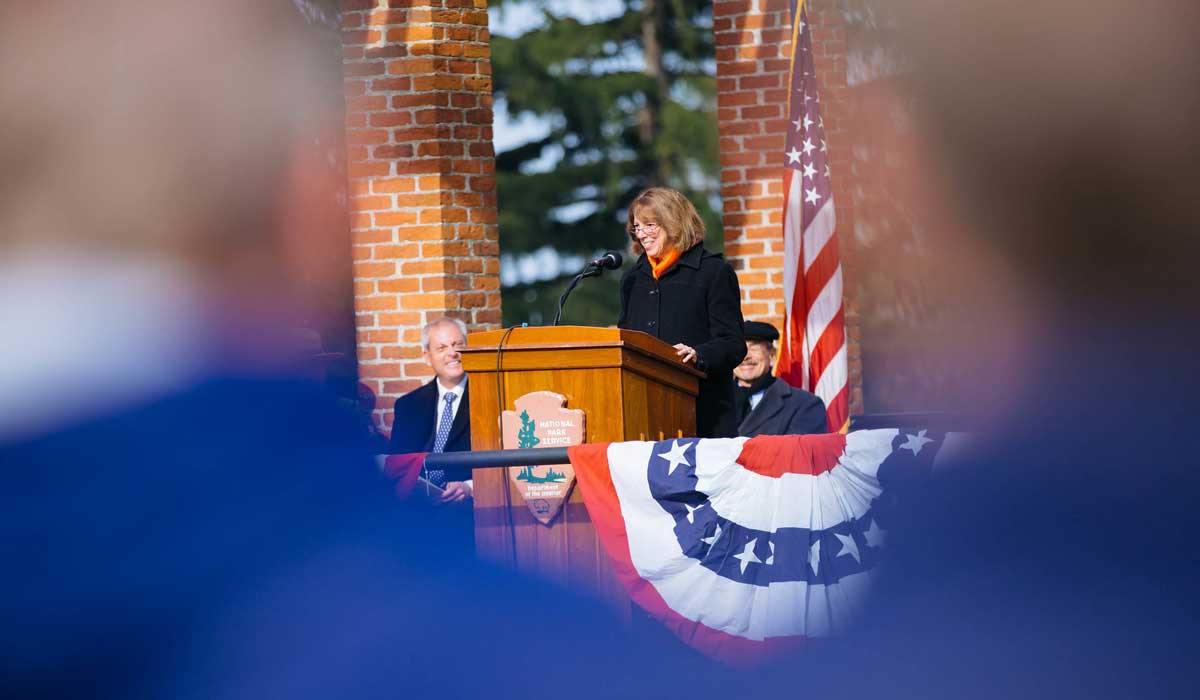 President Janet Morgan Riggs ’77 spoke at 2018 Dedication Day ceremony