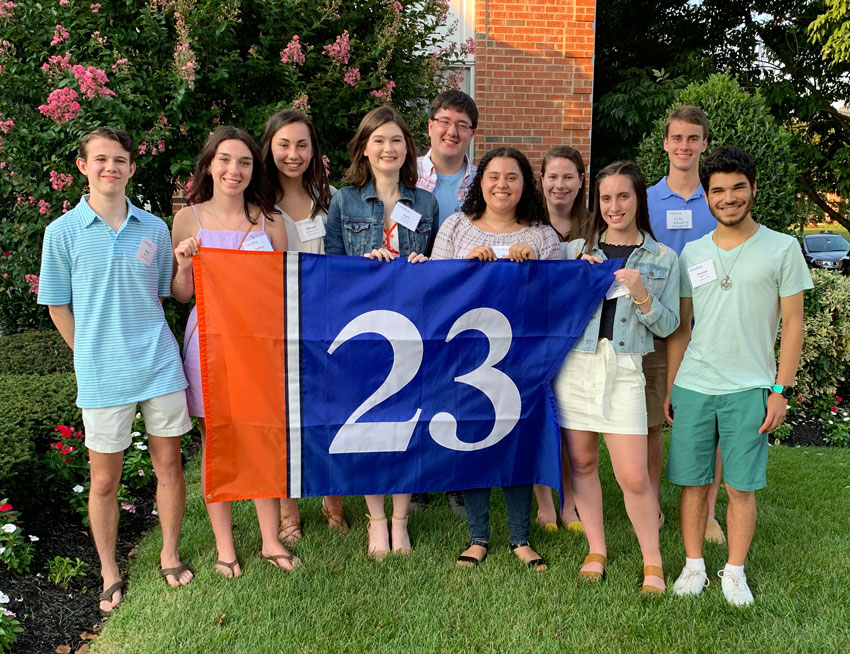 Students from the class of 2023 at a send off event