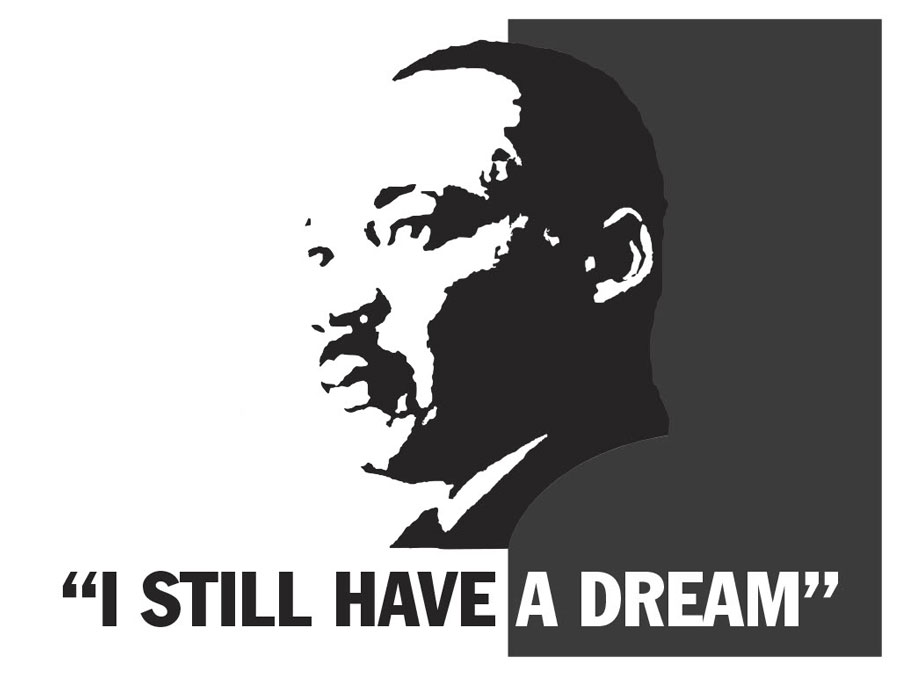 Sign with Martin Luther King's face and the quote I still have a dream